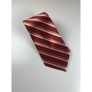 Red‎ & White Striped Tie Men's Necktie W 3 1/2" L 60"